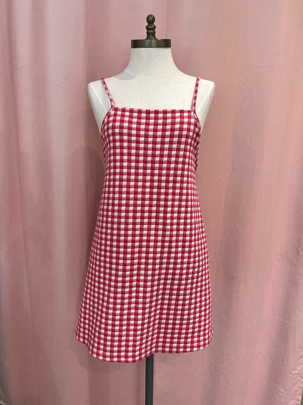 Zara Red and White Gingham Mini Dress